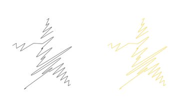 Çizilmiş, eskiz yıldızı. Çizgi çizen yıldız ögesi