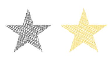 Çizilmiş, eskiz yıldızı. Çizgi çizen yıldız ögesi