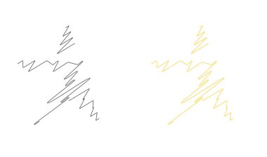 Çizilmiş, eskiz yıldızı. Çizgi çizen yıldız ögesi