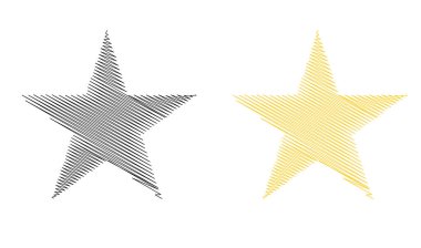 Çizilmiş, eskiz yıldızı. Çizgi çizen yıldız ögesi