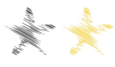 Çizilmiş, eskiz yıldızı. Çizgi çizen yıldız ögesi