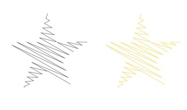 Çizilmiş, eskiz yıldızı. Çizgi çizen yıldız ögesi