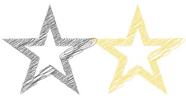 Çizilmiş, eskiz yıldızı. Çizgi çizen yıldız ögesi