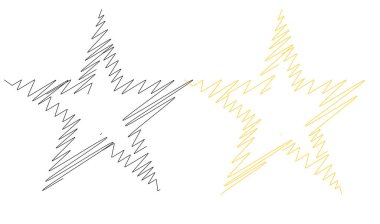 Çizilmiş, eskiz yıldızı. Çizgi çizen yıldız ögesi