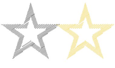Çizilmiş, eskiz yıldızı. Çizgi çizen yıldız ögesi