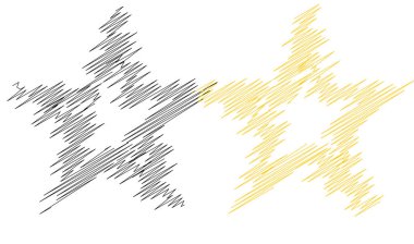 Çizilmiş, eskiz yıldızı. Çizgi çizen yıldız ögesi