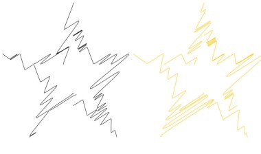 Çizilmiş, eskiz yıldızı. Çizgi çizen yıldız ögesi