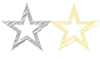 Çizilmiş, eskiz yıldızı. Çizgi çizen yıldız ögesi