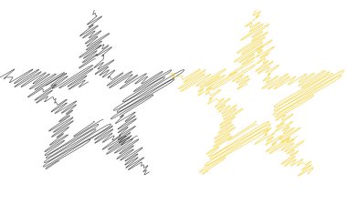 Çizilmiş, eskiz yıldızı. Çizgi çizen yıldız ögesi