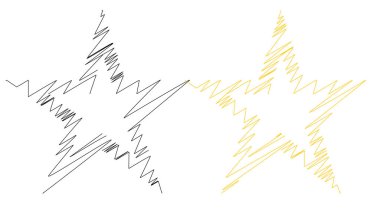 Çizilmiş, eskiz yıldızı. Çizgi çizen yıldız ögesi