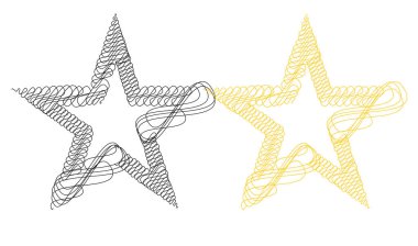 Çizilmiş, eskiz yıldızı. Çizgi çizen yıldız ögesi