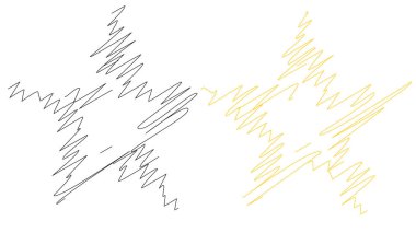 Çizilmiş, eskiz yıldızı. Çizgi çizen yıldız ögesi