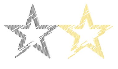 Çizilmiş, eskiz yıldızı. Çizgi çizen yıldız ögesi