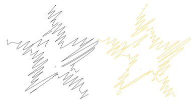 Çizilmiş, eskiz yıldızı. Çizgi çizen yıldız ögesi