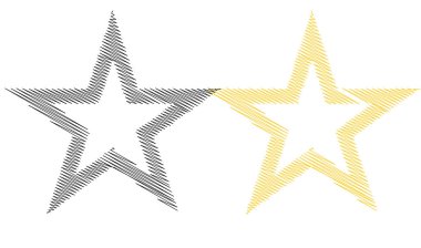 Çizilmiş, eskiz yıldızı. Çizgi çizen yıldız ögesi