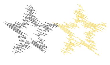 Çizilmiş, eskiz yıldızı. Çizgi çizen yıldız ögesi