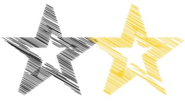 Çizilmiş, eskiz yıldızı. Çizgi çizen yıldız ögesi