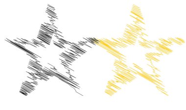 Çizilmiş, eskiz yıldızı. Çizgi çizen yıldız ögesi