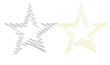 Çizilmiş, eskiz yıldızı. Çizgi çizen yıldız ögesi