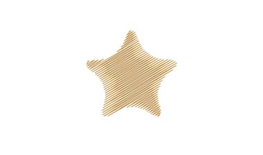 Çizilmiş, eskiz yıldızı. Çizgi çizen yıldız ögesi