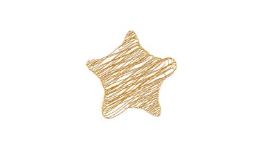 Çizilmiş, eskiz yıldızı. Çizgi çizen yıldız ögesi