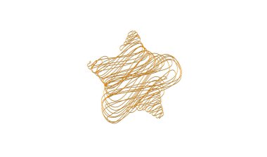 Çizilmiş, eskiz yıldızı. Çizgi çizen yıldız ögesi