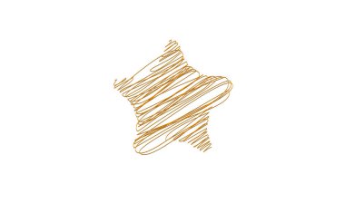 Çizilmiş, eskiz yıldızı. Çizgi çizen yıldız ögesi