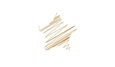 Çizilmiş, eskiz yıldızı. Çizgi çizen yıldız ögesi