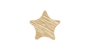 Çizilmiş, eskiz yıldızı. Çizgi çizen yıldız ögesi