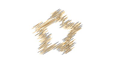 Çizilmiş, eskiz yıldızı. Çizgi çizen yıldız ögesi