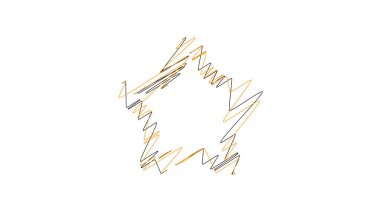 Çizilmiş, eskiz yıldızı. Çizgi çizen yıldız ögesi