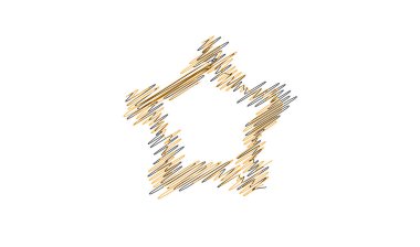 Çizilmiş, eskiz yıldızı. Çizgi çizen yıldız ögesi