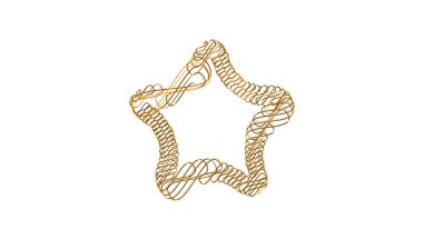 Çizilmiş, eskiz yıldızı. Çizgi çizen yıldız ögesi