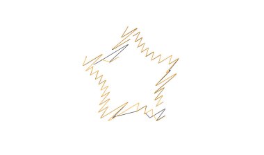 Çizilmiş, eskiz yıldızı. Çizgi çizen yıldız ögesi