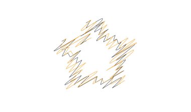 Çizilmiş, eskiz yıldızı. Çizgi çizen yıldız ögesi