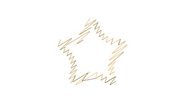 Çizilmiş, eskiz yıldızı. Çizgi çizen yıldız ögesi