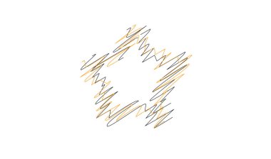 Çizilmiş, eskiz yıldızı. Çizgi çizen yıldız ögesi