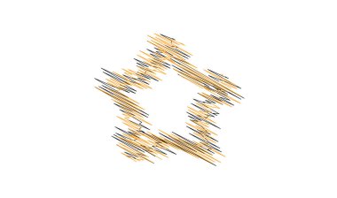 Çizilmiş, eskiz yıldızı. Çizgi çizen yıldız ögesi