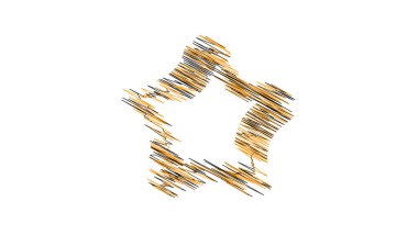 Çizilmiş, eskiz yıldızı. Çizgi çizen yıldız ögesi