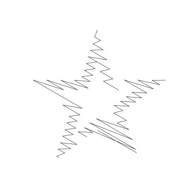 Çizilmiş, eskiz yıldızı. Çizgi çizen yıldız ögesi