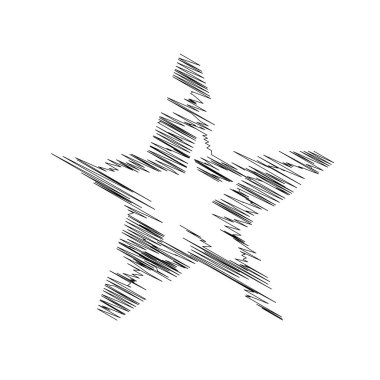 Çizilmiş, eskiz yıldızı. Çizgi çizen yıldız ögesi