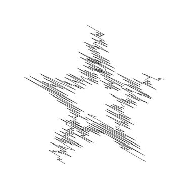 Çizilmiş, eskiz yıldızı. Çizgi çizen yıldız ögesi