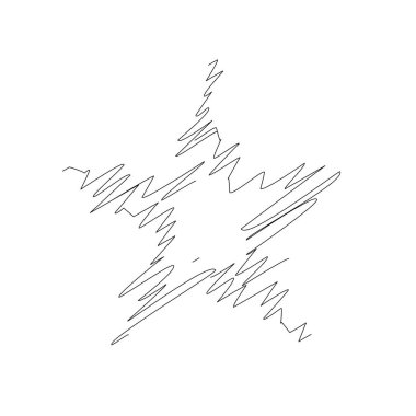 Çizilmiş, eskiz yıldızı. Çizgi çizen yıldız ögesi