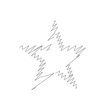 Çizilmiş, eskiz yıldızı. Çizgi çizen yıldız ögesi