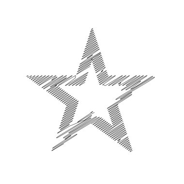 Çizilmiş, eskiz yıldızı. Çizgi çizen yıldız ögesi
