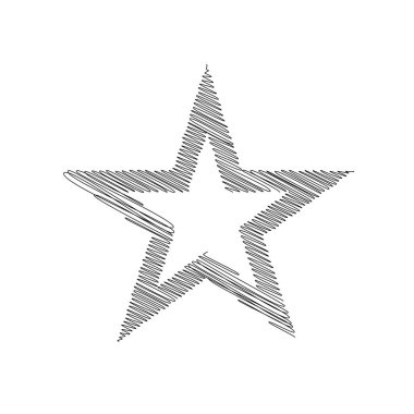 Çizilmiş, eskiz yıldızı. Çizgi çizen yıldız ögesi