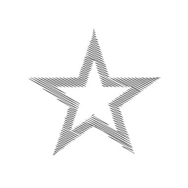 Çizilmiş, eskiz yıldızı. Çizgi çizen yıldız ögesi