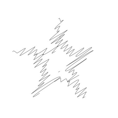 Çizilmiş, eskiz yıldızı. Çizgi çizen yıldız ögesi