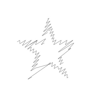 Çizilmiş, eskiz yıldızı. Çizgi çizen yıldız ögesi