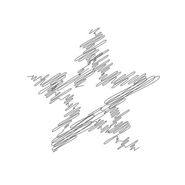 Çizilmiş, eskiz yıldızı. Çizgi çizen yıldız ögesi